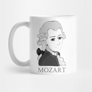 Wolfgang Amadeus Mozart: Cartoon in black and white Mug